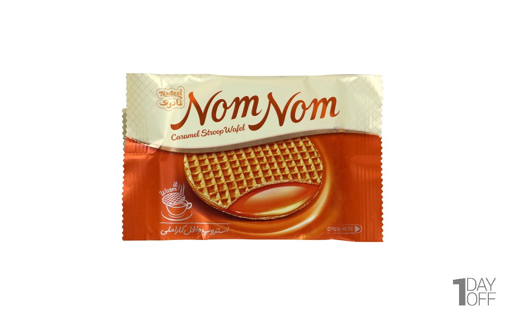 استروپ وافل کارامل Nom Nom نادری مقدار 37 گرم