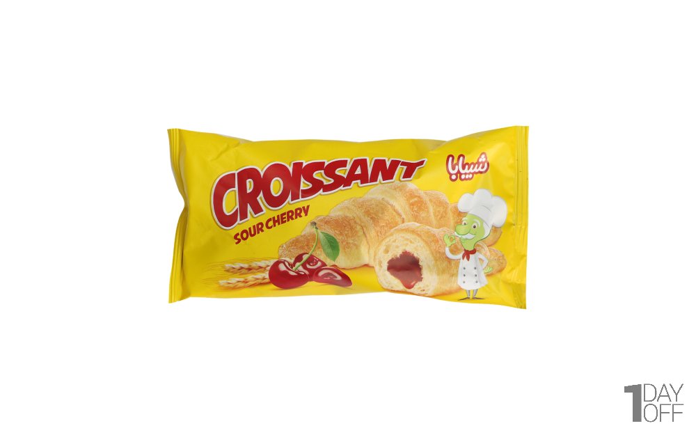 کروسان با مغزی آلبالو شیبابا مقدار 50 گرم