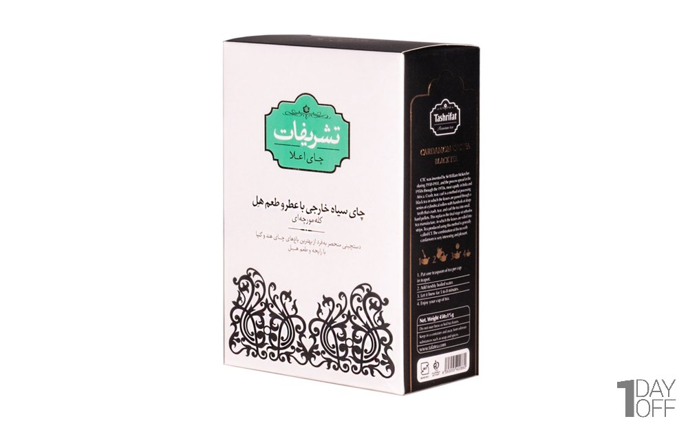 چای سیاه کله مورچه‌ای با طعم و عطر هل تشریفات مقدار 450 گرم