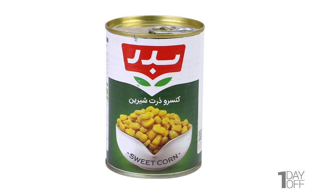 کنسرو ذرت شیرین بدر مقدار 420 گرم