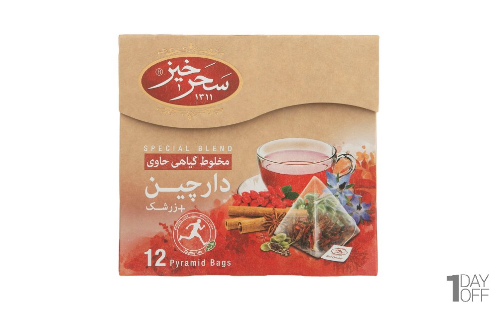  دمنوش دارچین زرشک سحرخیز بسته 12 عددی