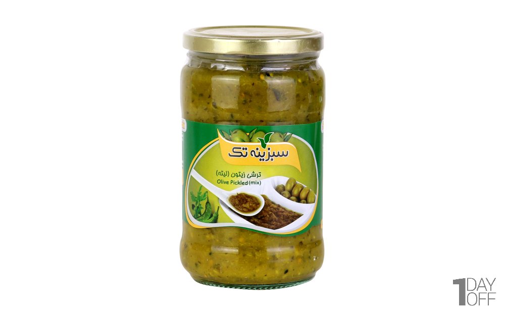 ترشی زیتون (لیته) سبزینه تک مقدار 650 گرم