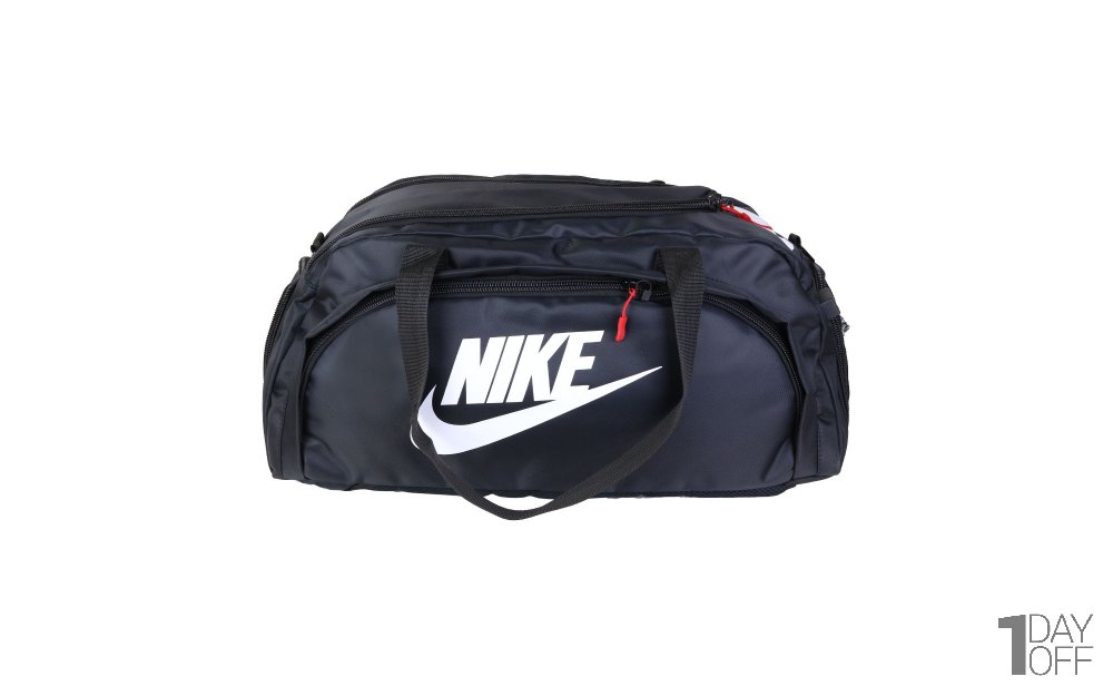 ساک ورزشی دوکاره مشکی طرح Nike