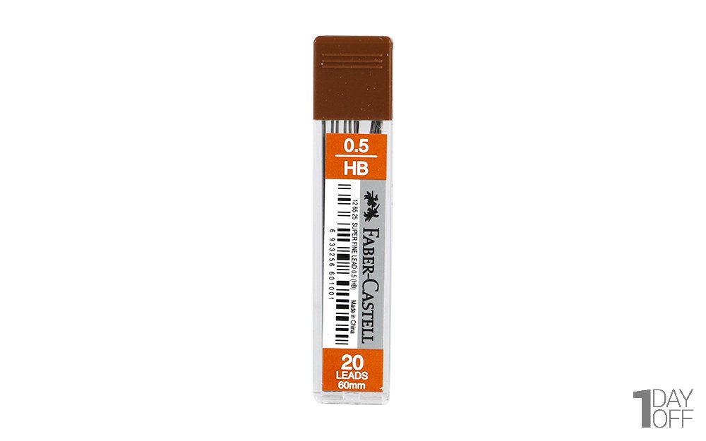 نوک مداد نوکی 0.5 میلی‌متری فابر کاستل (Faber Castell) مدل Super Fine نوع HB رنگ مشکی