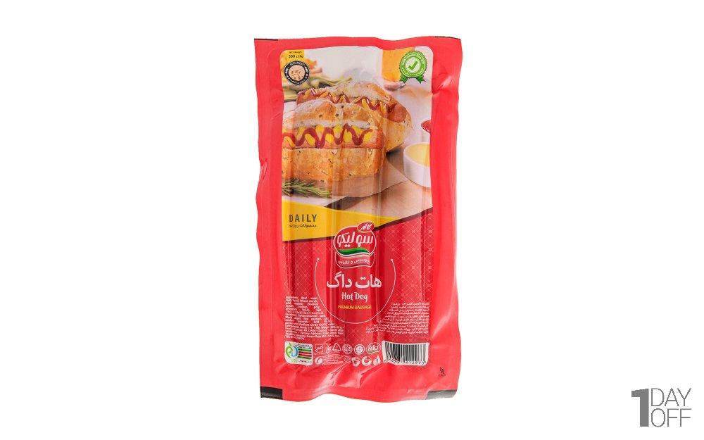 سوسیس هات‌داگ 60% گوشت قرمز سولیکو کاله مقدار 300 گرم