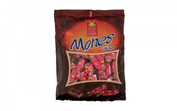 تافی نوقا با لایه کاراملی و روکش کاکائویی آناتا مدل Mones مقدار 750 گرم 