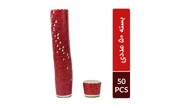 بسته 50 عددی کپسول کاپ کیک مافین  یلدا طرح هندوانه 2