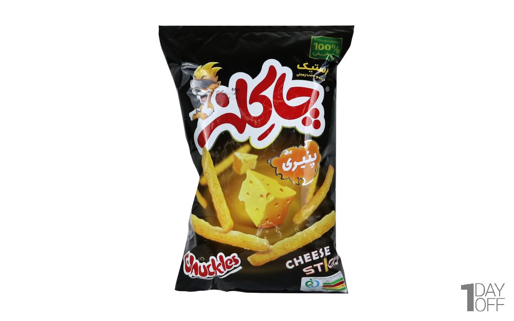 اسنک استیک ذرت و سیب‌زمینی با طعم پنیر چاکلز مقدار 50 گرم