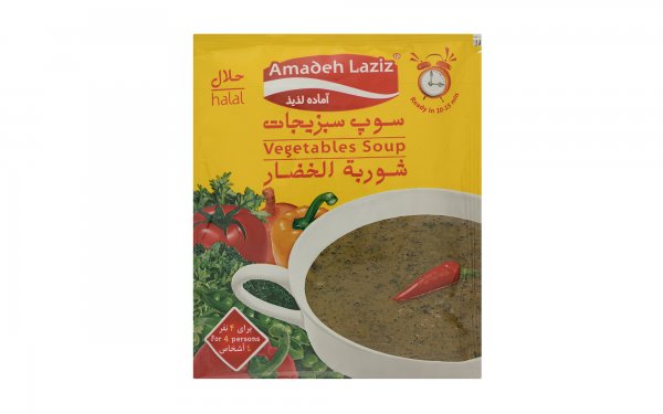سوپ سبزیجات آماده لذیذ مقدار 65 گرم