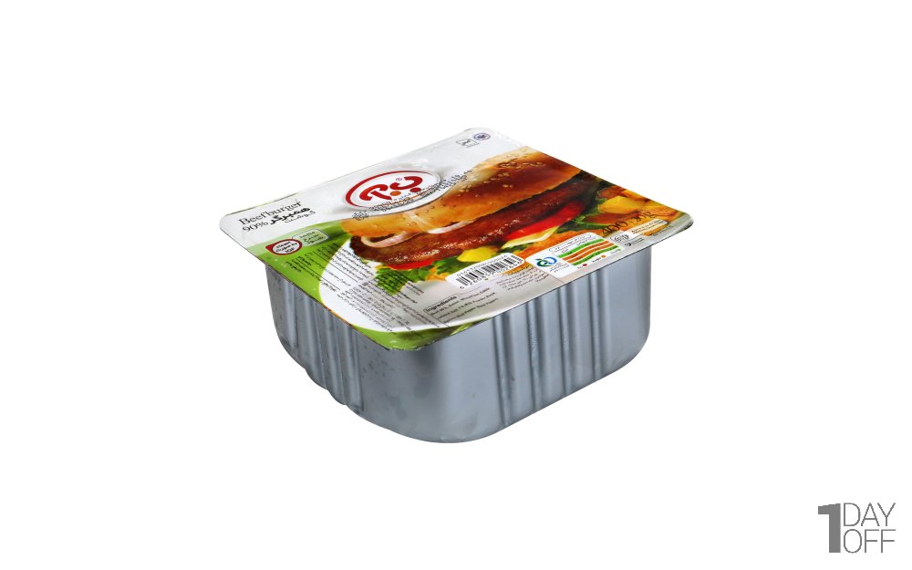 همبرگر ویژه 90% گوشت قرمز ب.آ مقدار 400 گرم