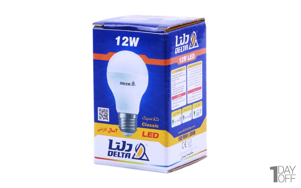  لامپ ال‌ای‌دی آفتابی 12 وات دلتا طرح حبابی پایه E27