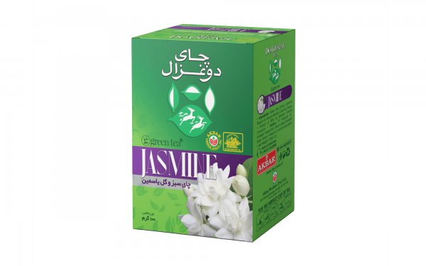 چای سبز و گل یاسمین دوغزال مقدار 100 گرم 