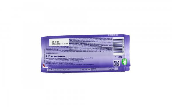 شکلات شیری میلکا (MILKA) مقدار 100 گرم