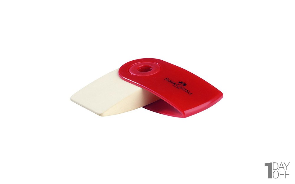 پاک‌کن چرخشی فابر کاستل (Faber Castell) مدل مینی اسلیو (Sleeve Mini) رنگ قرمز
