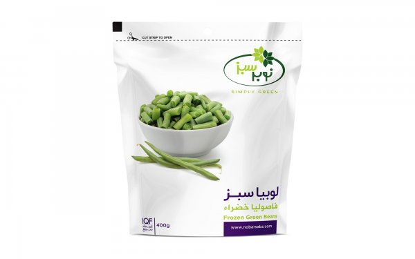 لوبیا سبز خرد شده نوبر سبز مقدار 400 گرم