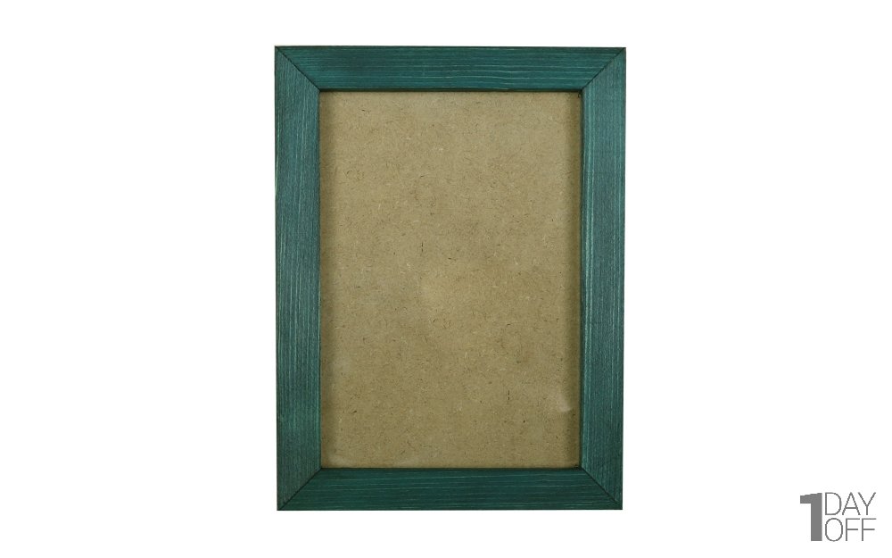 قاب عکس چوبی دست ساز ابعاد 15x20 سانتی‌متر رنگ فیروزه‌ای