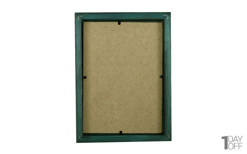 قاب عکس چوبی دست ساز ابعاد 15x20 سانتی‌متر رنگ فیروزه‌ای