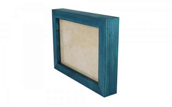 قاب عکس چوبی دست ساز ابعاد 15x20 سانتی‌متر رنگ فیروزه‌ای