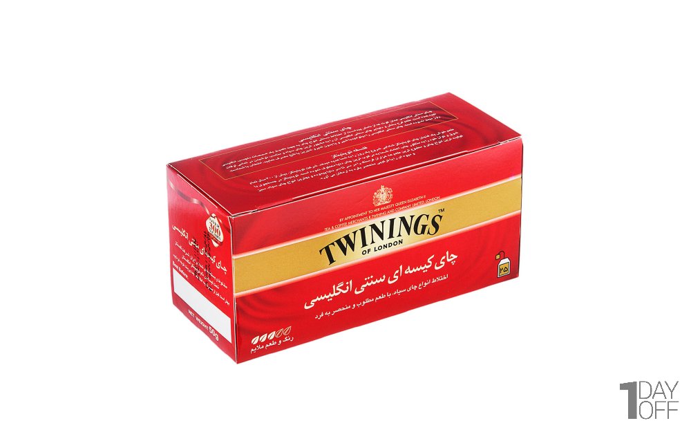 چای سیاه کیسه‌ای سنتی انگلیسی توینینگز بسته 25 عددی