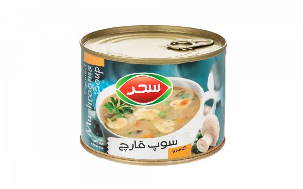 کنسرو سوپ قارچ سحر مقدار 450 گرم