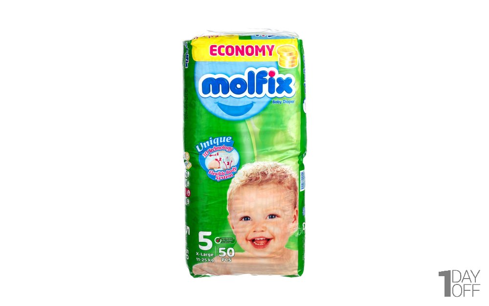 پوشک مولفیکس سایز 5 بسته 50 عددی