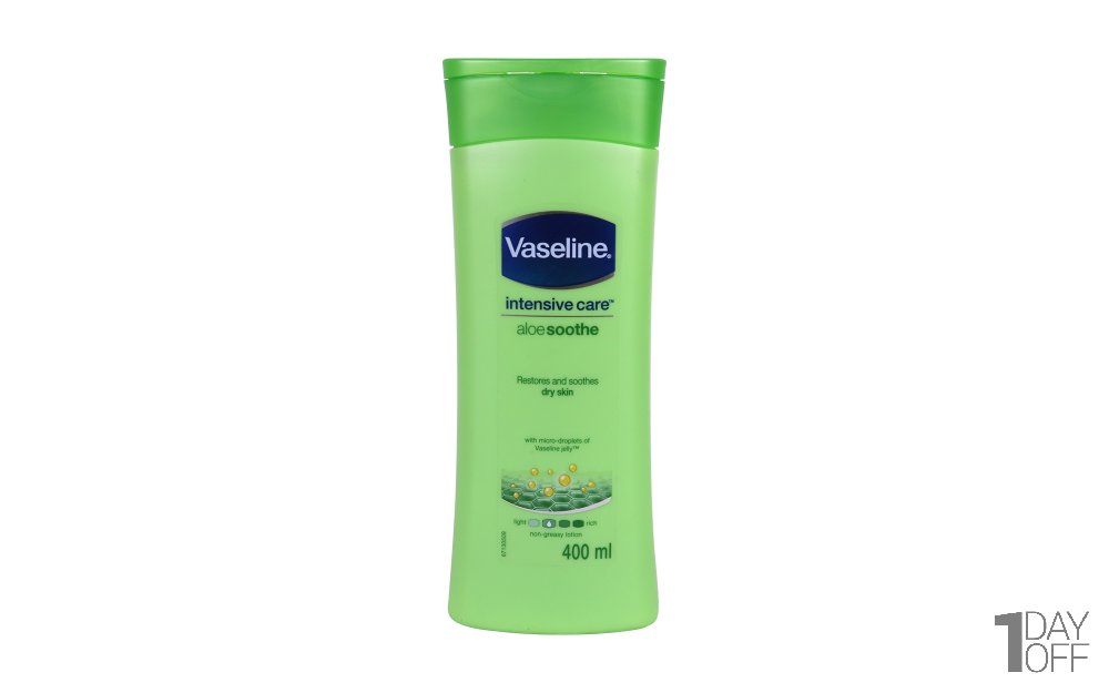 لوسیون بدن aloe soothe وازلین (Vaseline) مقدار 400 میلی‌لیتر