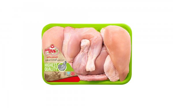 مرغ کامل خرد شده بدون پوست رويال‌طعم مقدار 1800 گرم 