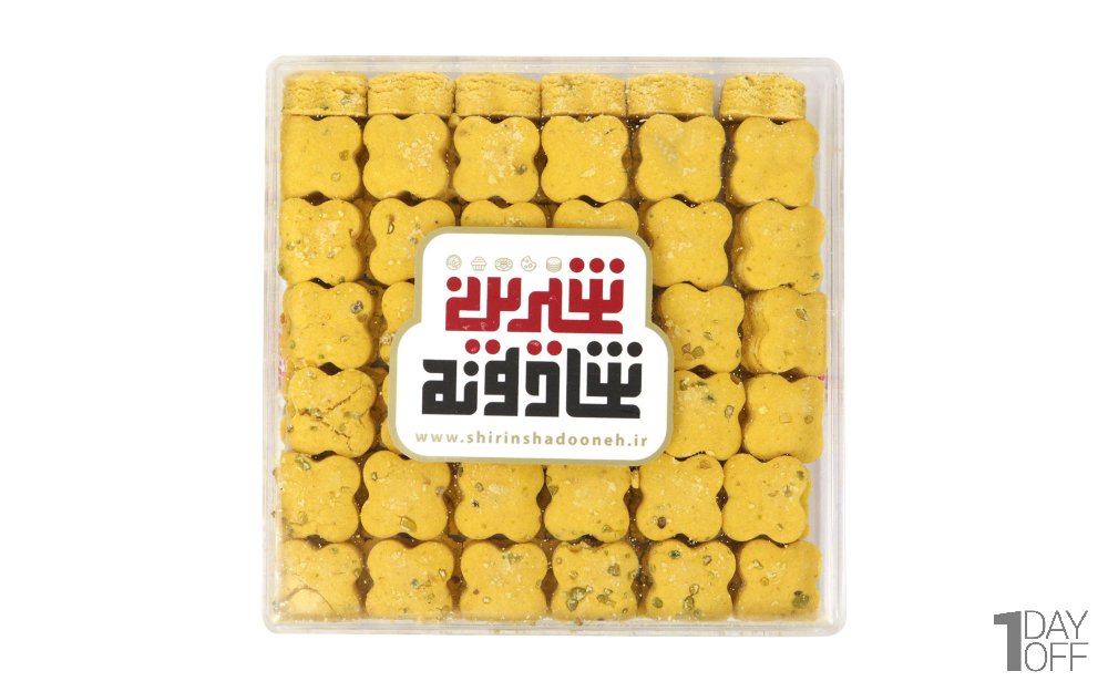 شیرینی نخودچی پسته شیرین شادونه مدل مربع مقدار 270 گرم
