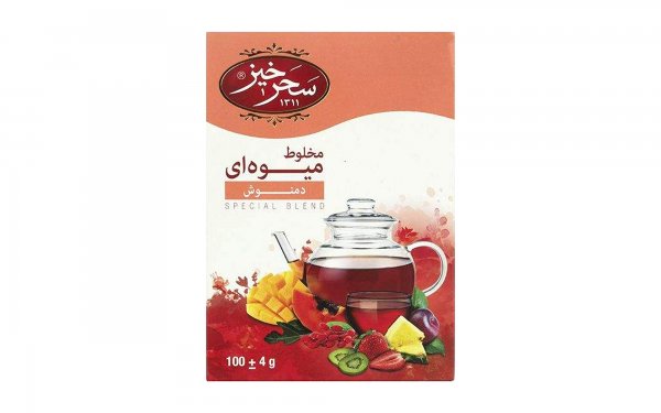دمنوش مخلوط میوه‌ای سحرخیز مقدار 100 گرم