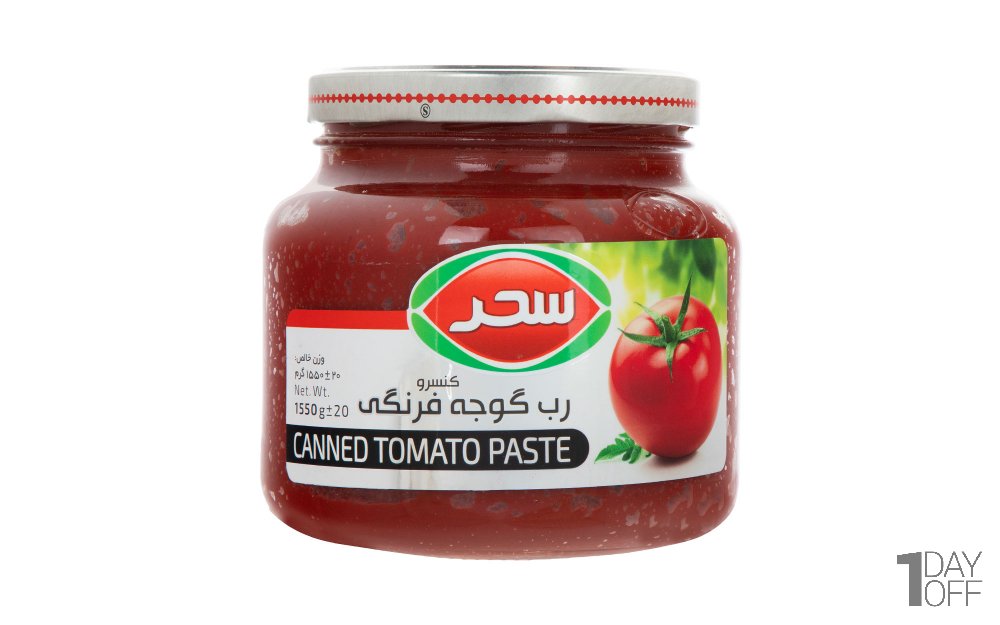 رب گوجه‌فرنگی سحر شیشه‌ای مقدار 1550 گرم