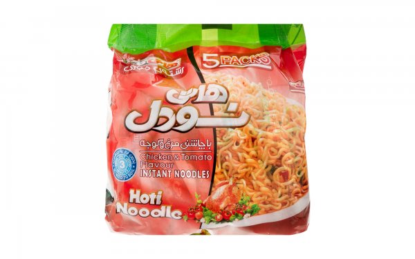 بسته 5 عددی نودل مرغ و گوجه‌فرنگی هاتی‌کارا گلستان مقدار 75 گرم