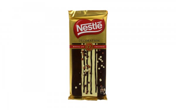 شکلات شیری و سفید بادام‌زمینی نستله (Nestle) مدل DECORATION مقدار 85 گرم