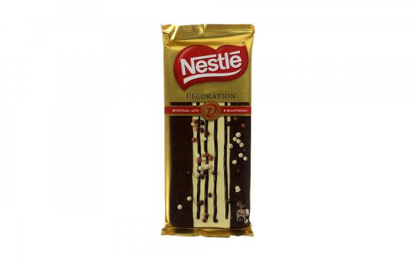 شکلات شیری و سفید بادام‌زمینی نستله (Nestle) مدل DECORATION مقدار 85 گرم