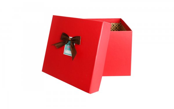 باکس هدیه مکعب رنگ قرمز ابعاد 18.5x18.5x16 سانتی‌متر 
