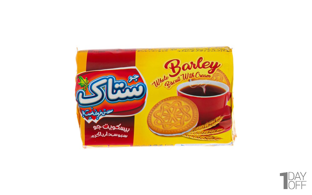 بیسکویت جو سبوس‌دار و کرمدار ستاک مقدار 150 گرم 