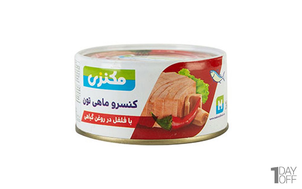 کنسرو ماهی تن با فلفل در روغن گیاهی مکنزی مقدار 180 گرم