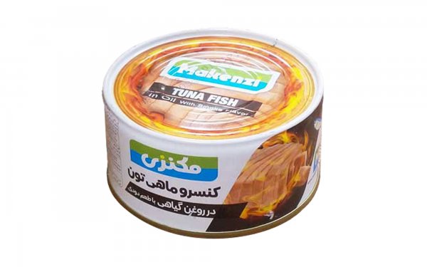 کنسرو ماهی تون در روغن گیاهی با طعم‌ دودی مکنزی مقدار 180 گرم