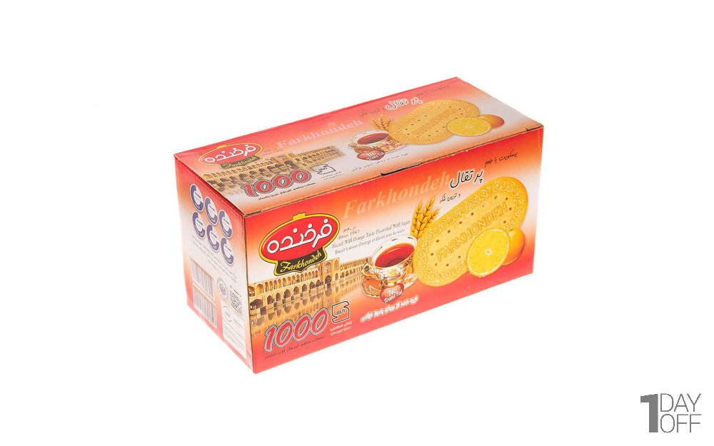 بیسکویت با طعم پرتقال فرخنده مقدار 900 گرم