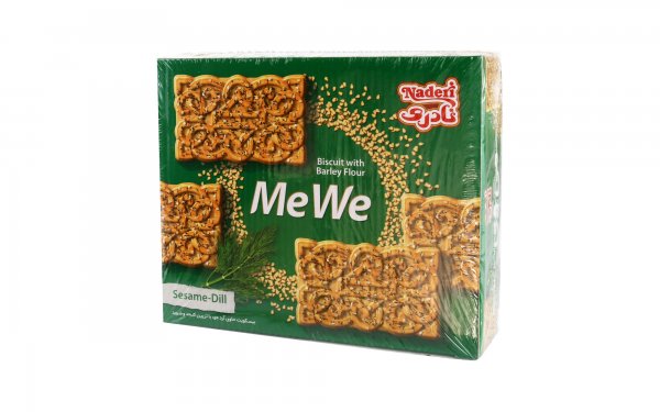 بیسکویت حاوی آرد جو با تزیین کنجد و شوید می‌وی (Me We) نادری مقدار 600 گرم