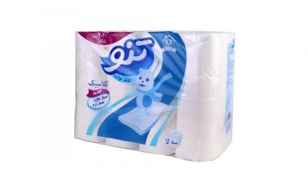 دستمال توالت سه‌لایه تنو بسته 24 رول