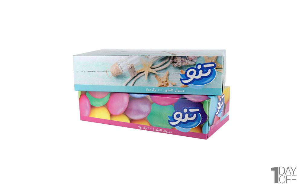 دستمال کاغذی دولایه تنو بسته 100 برگ