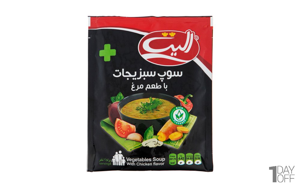 سوپ سبزیجات با طعم مرغ الیت مقدار 80 گرم