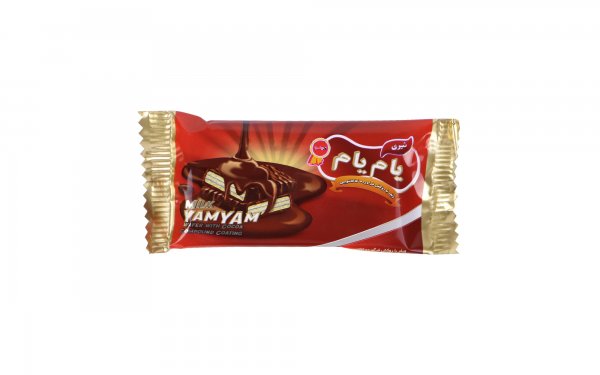 ویفر شیری با روکش کاکائویی یام‌یام مقدار 20 گرم