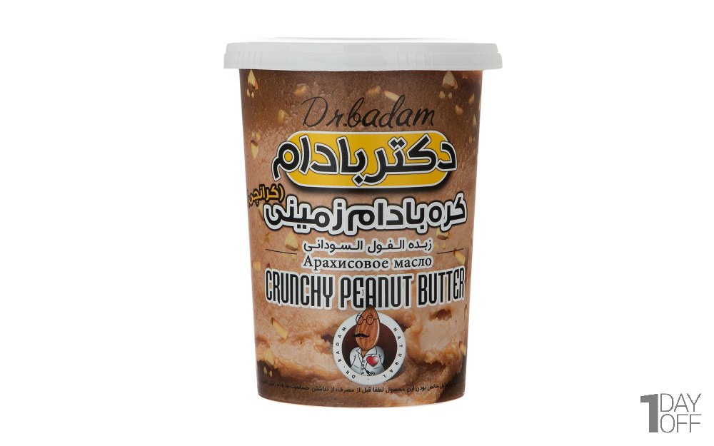 کره بادام‌زمینی کرانچی دکتر بادام مقدار 470 گرم