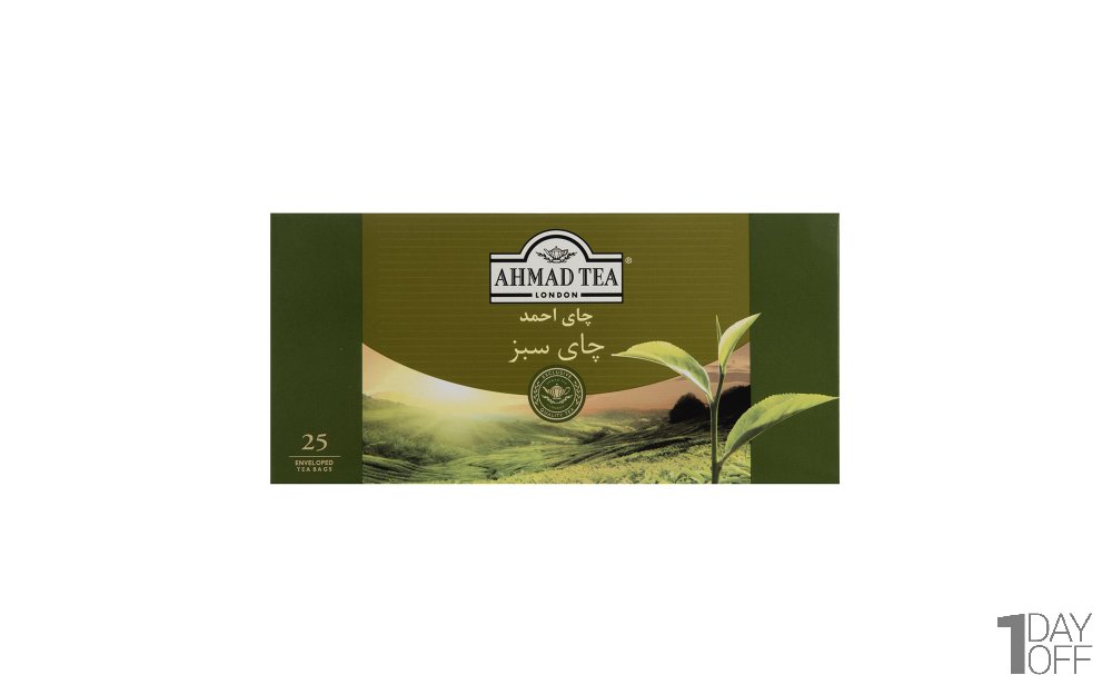 چای کیسه‌ای سبز احمد بسته 25 عددی