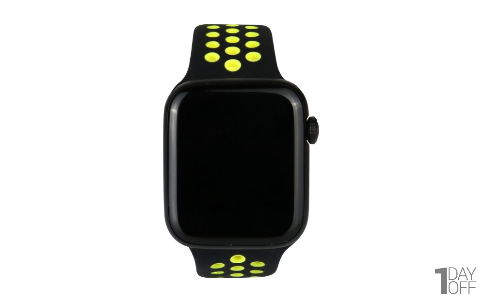 ساعت هوشمند طرح اپل رنگ مشکی و زرد نئون مدل W5 