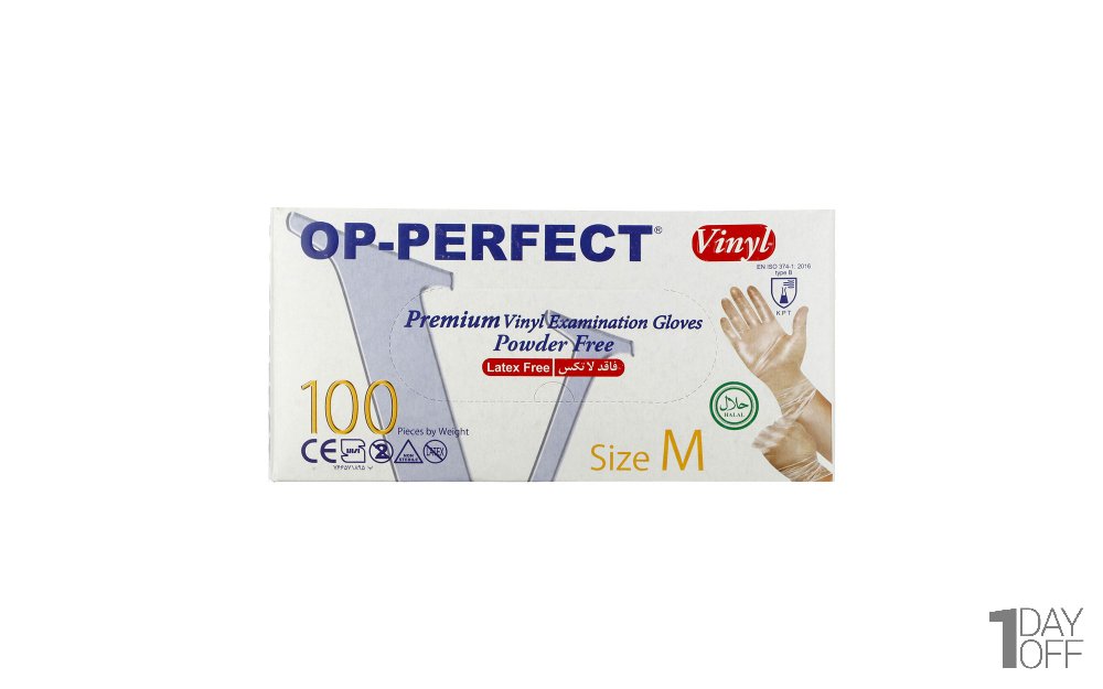 دستکش 100 عددی وینیل اپی پرفکت سایز میدیوم