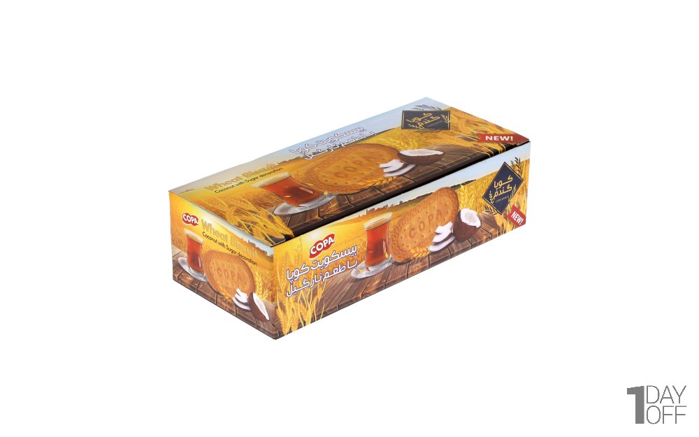 بیسکویت پذیرایی نارگیلی کوپا مقدار 450 گرم