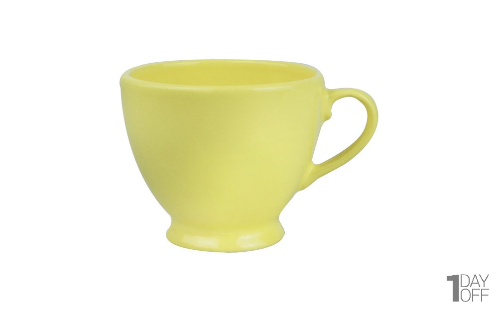 فنجان بزرگ سرامیکی مدل دیو و دلبر رنگ زرد 