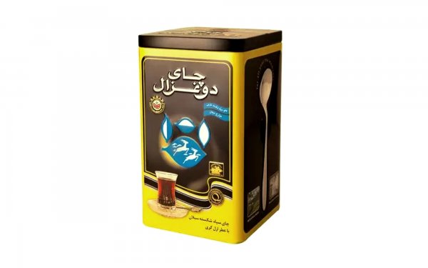 چای سیاه معطر سیلان دوغزال قوطی فلزی مقدار 400 گرم (دارای قاشق هدیه)